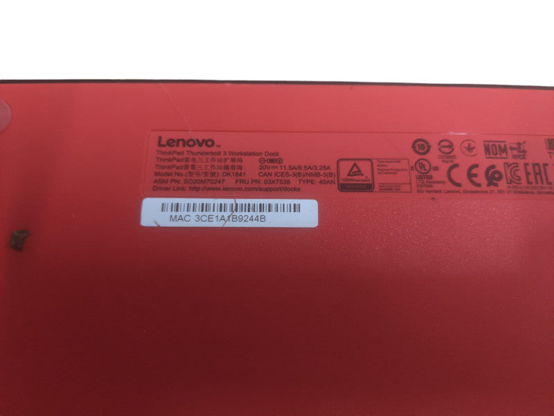 Lenovo ThinkPad Thunderbolt 3 Workstation Dock | DK1841 | 40AN