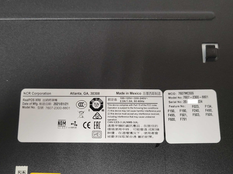 NCR 7607-2300-8801 REALPOS Core I3-6100TE 2.7GHz, 4GB RAM, No HDD