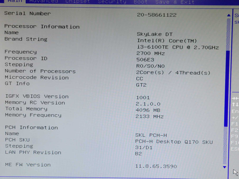 NCR 7607-2300-8801 REALPOS Core I3-6100TE 2.7GHz, 4GB RAM, No HDD