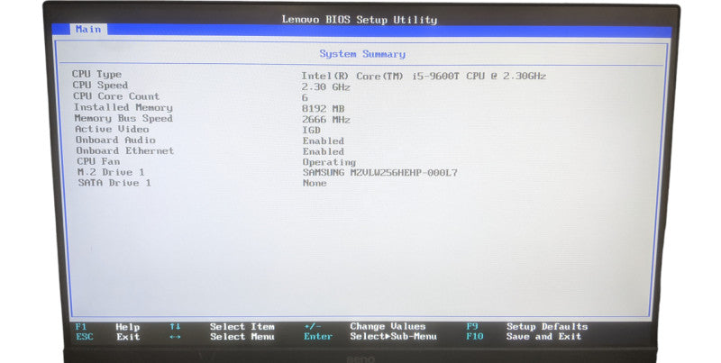 Lenovo Think Centre M920q | i5-9600T | 8GB DDR4 | 256GB M.2 | No OS Q