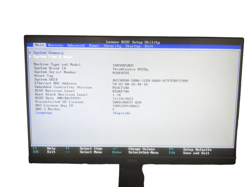 Lenovo Think Centre M920q | i5-9600T | 8GB DDR4 | 256GB M.2 | No OS Q