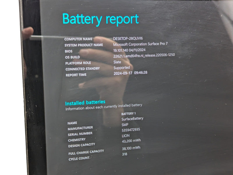 Surface Pro 7 12.3” 1866 Intel 4Core i5-1035G4 @ 1.10Ghz 8GB RAM & 256GB Q-