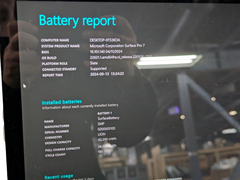 Surface Pro 7 12.3” 1866 Intel 4Core i7-1065G7 @ 1.50Ghz 16GB RAM & 256GB Q-