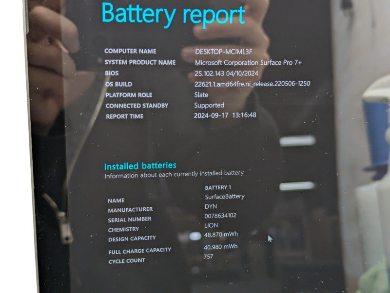 Surface Pro 7+ 12.3” 1961 Intel 4Core i5-1135G7 @ 2.4Ghz 8GB RAM & 256GB -