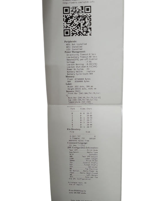 Zebra ZQ520 Mobile Barcode Thermal Printer Q_