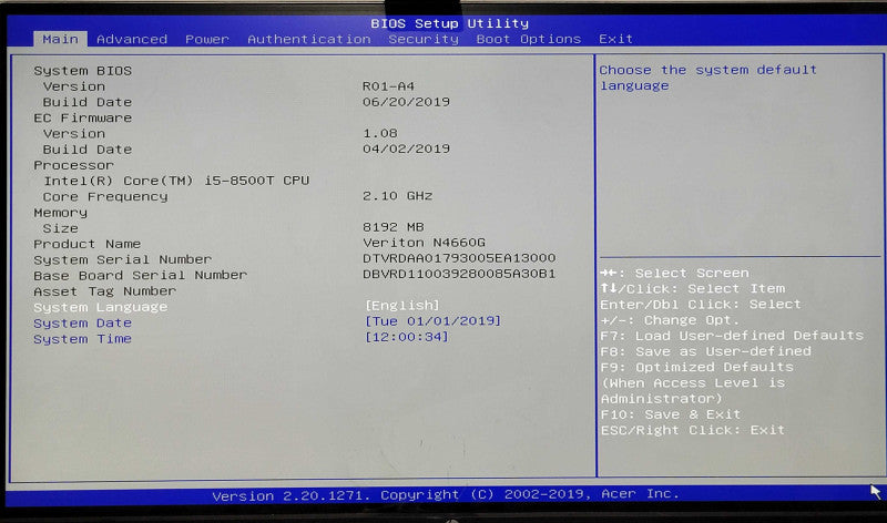 Acer Veriton N4660G USFF, i5-8500T 2.10GHz, 8GB DDR4, 256GB NVMe, WiFi, PWR