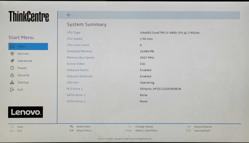 Lenovo ThinkCentre M720e, i5-9400 2.90GHz 6C, 16GB DDR4, 512GB NVMe