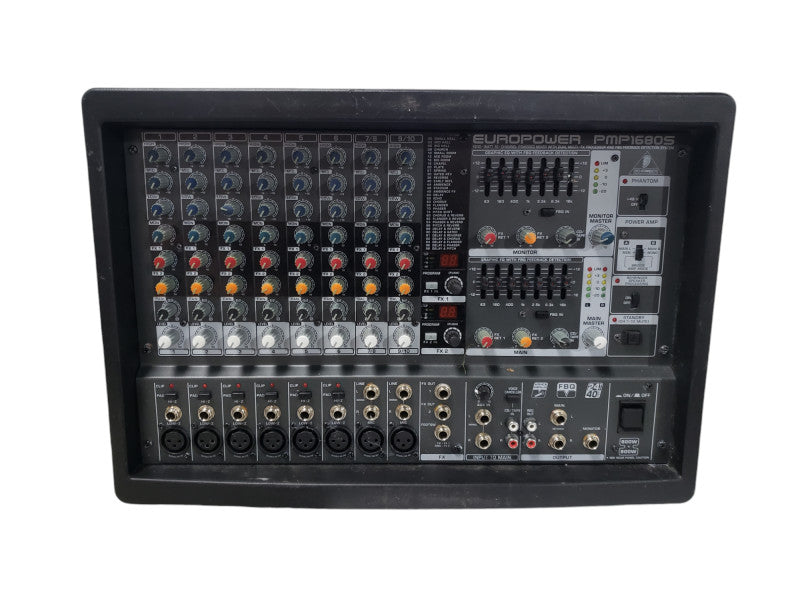 Behringer EuroPower PMP1680S 10 Channel 1600W Powered Mixer | For Parts|READ