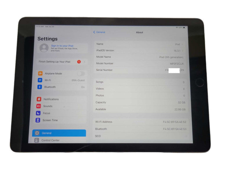 Apple iPad 5th Gen 32GB Unlocked, Wi-Fi Only Q_