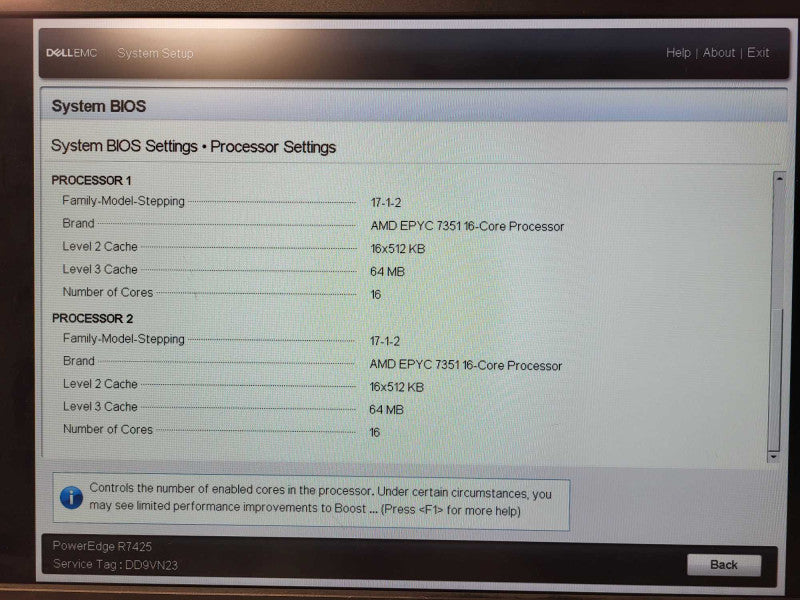 Dell PowerEdge R7425 Server 2x AMD EPYC 7351, 64GB RAM, H740P, 2x PSU 2.5" $