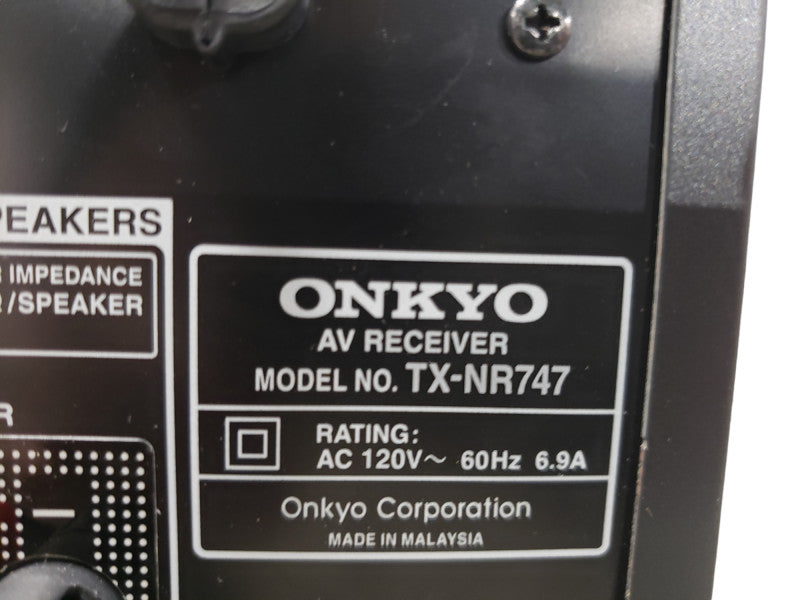ONKYO 7.2 Receiver TX-NR747 - THX 4K Cinema WiFi Bluetooth 7 HDMI | READ