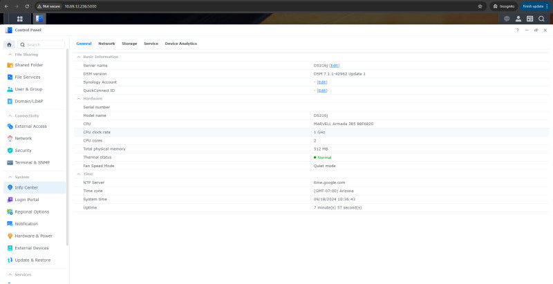 Synology DiskStation DS-216j 2-Bay NAS, 8TB (2x 4TB 3.5" HDD) w/ PWR