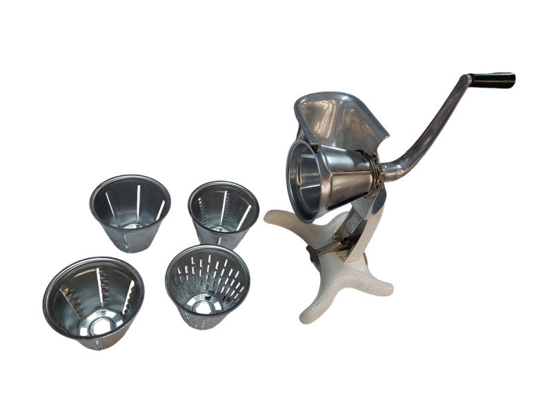Vintage Wear-Ever Hand Wind Slicer with 5 Slice Shape Attachments  =