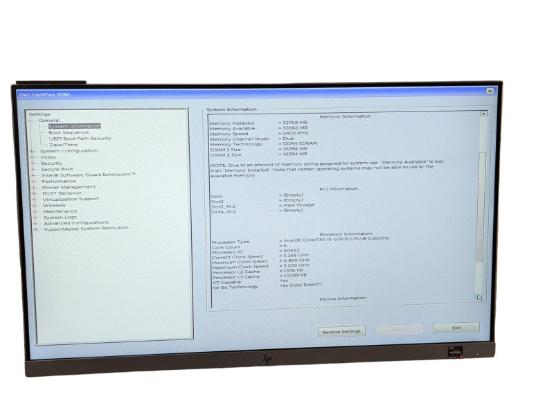 DELL OptiPlex 3080 Intel Core i5-10505 @ 3.2Ghz 32GB RAM & 512GB NVMe  -