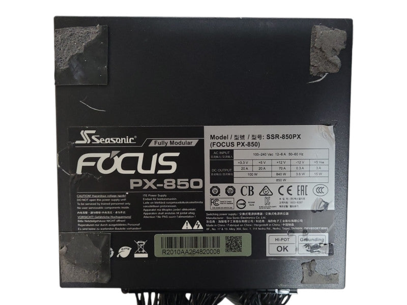 SEASONIC FOCUS Plus 850 Platinum SSR-850PX PWR SUPPLY UNIT w/ CABLES SHOWN ONLY