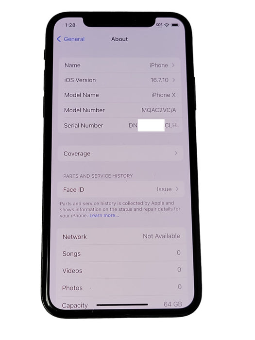 Apple iPhone X 64GB UNLOCKED, READ _
