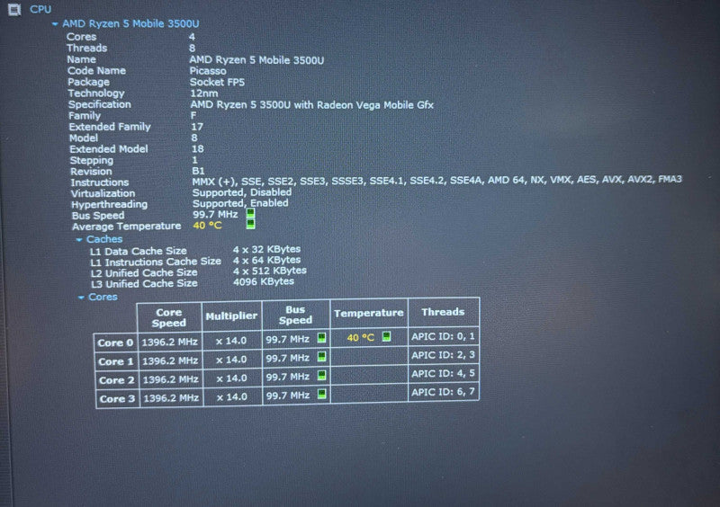 Lenovo ThinkPad E595A MD Ryzen 5 3500U Radeon Vega 8GPU 16GB RAM 256GB SSD  Lap200