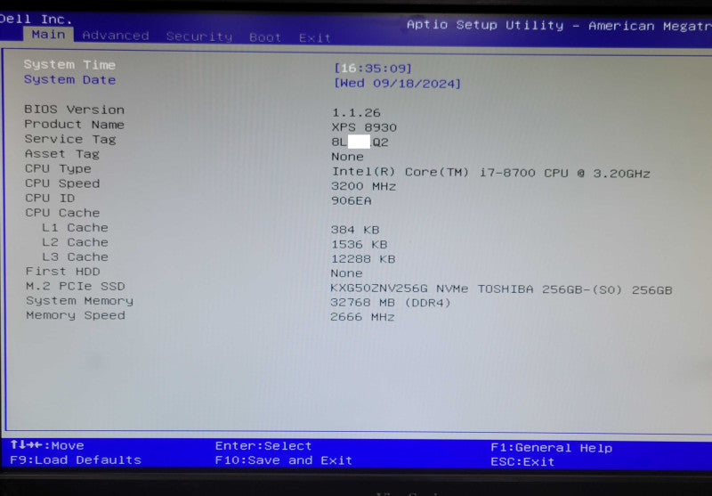 DELL XPS 8930 Core i7-8700 3.20Ghz 32GB DDR4  256GB NVMe Quadro K2000 GPU _