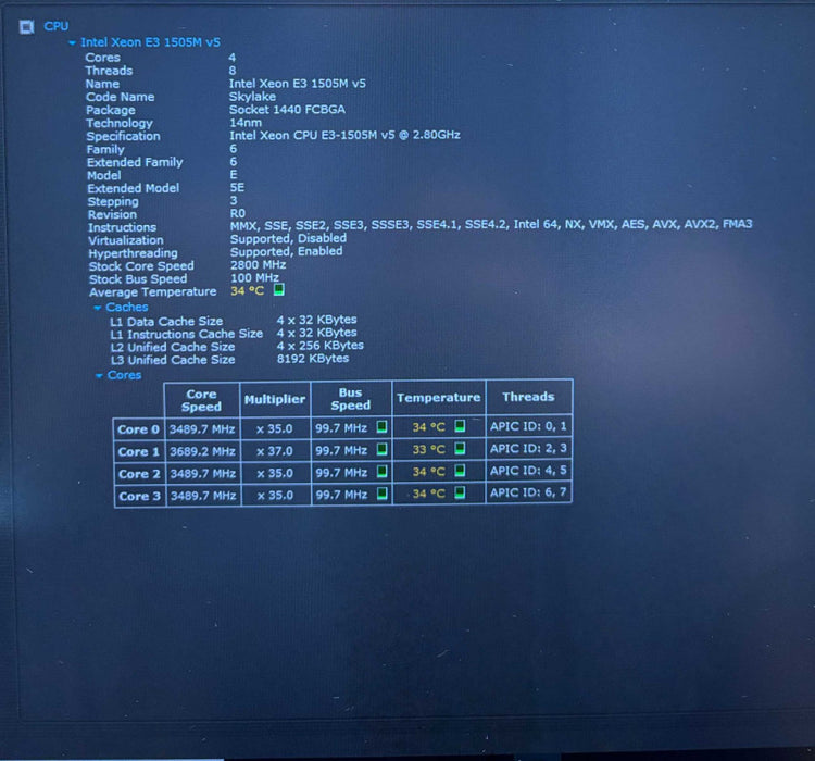 Lenovo ThinkPad P50 XEON E3-1505M@2.8Gh QUADRO M2000M 4GB GPU 32GB RAM 512SSD Q Lap200