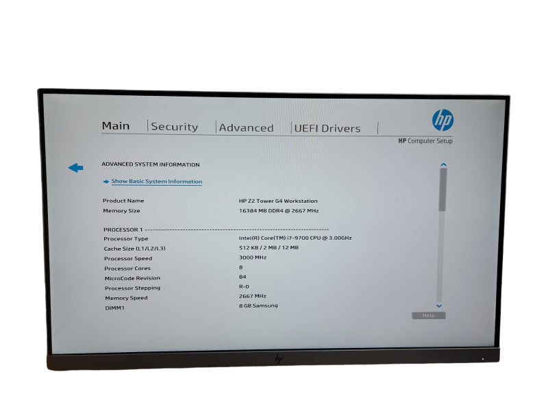 HP Z2 Tower G4 Workstation i7 - 9700 CPU @  3.00GHz 16GB DDR4 Ram Qθ