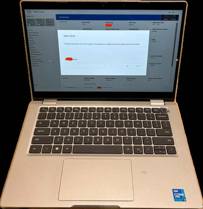 Dell Latitude 5320 TOUCH i7-1185G7 16GB RAM BIOS Locked For Parts/Repair READ  Lap200