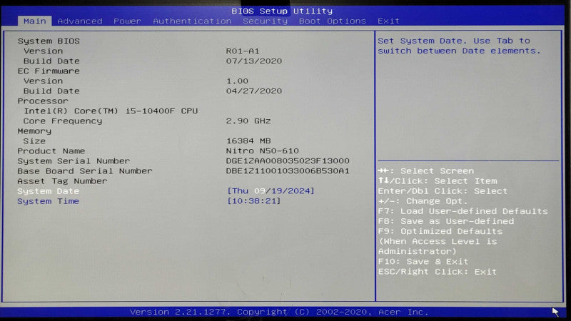 Acer Nitro N50-610 Gaming Desktop, i5-10400F 2.90GHz, 16GB DDR4, 512GB NVMe