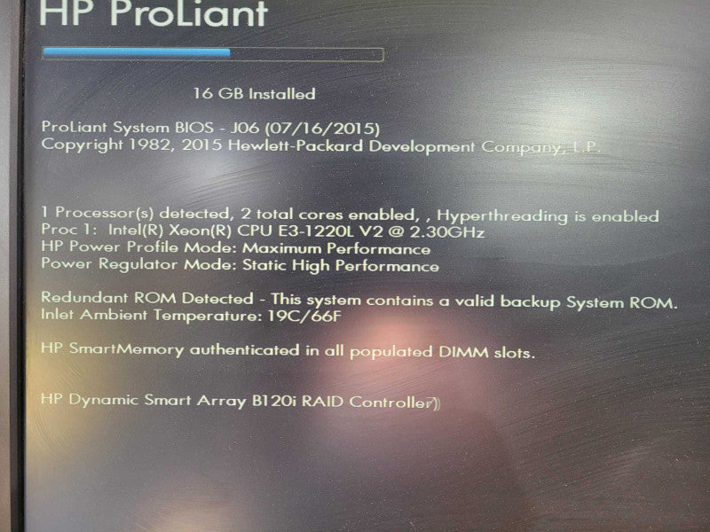 HP ProLiant MicroServer Gen8 | Xeon E3-1220L V2 | 16GB DDR3 | No HDD | B120i  !