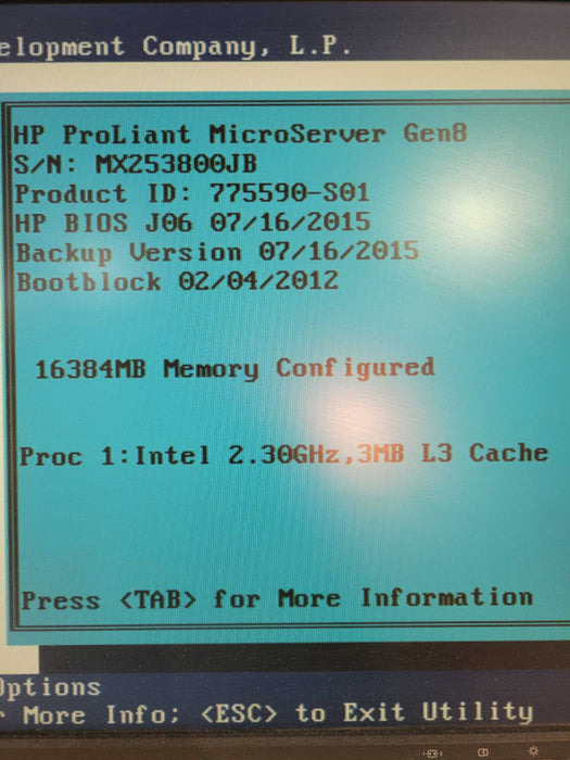 HP ProLiant MicroServer Gen8 | Xeon E3-1220L V2 | 16GB DDR3 | No HDD | B120i  !