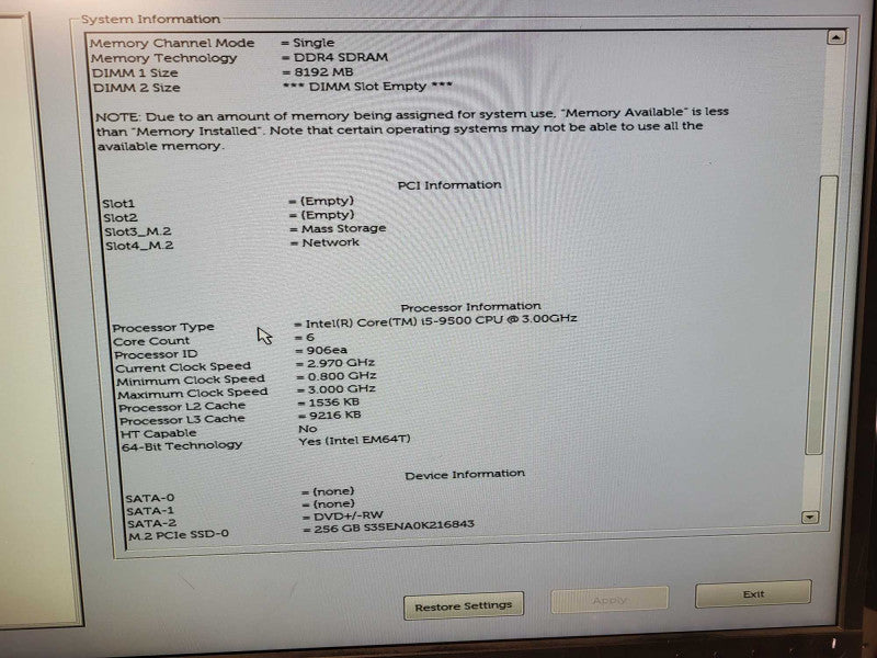 Dell Optiplex 3070 SFF | Core i5- 9500 | 8GB DDR4 | 256GB NVme $