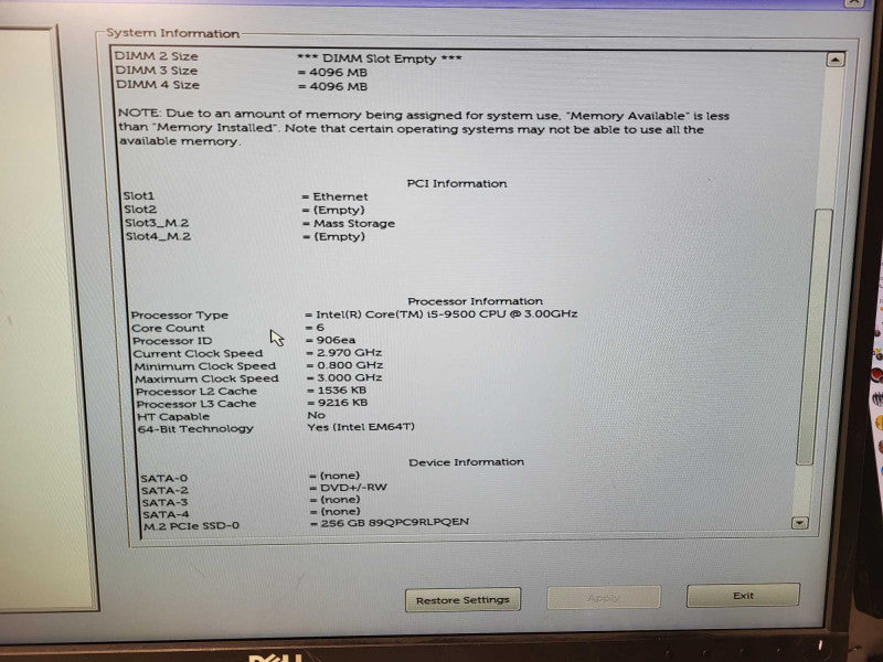Dell Optiplex 3070 SFF | Core i5- 9500 | 8GB DDR4 | 256GB SSD $