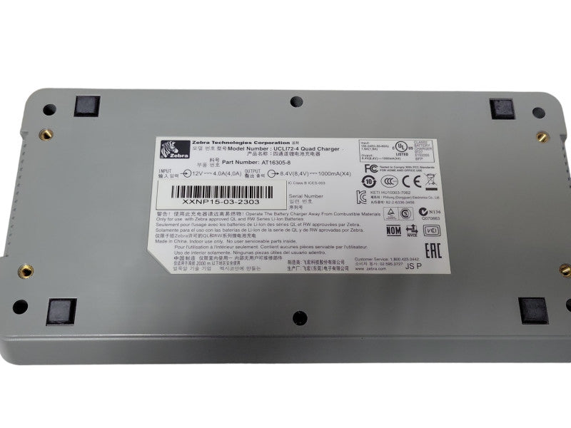 Open-Box Zebra UCLI72-4 Quad Battery Charger AT16305-8 with Power Adapter _