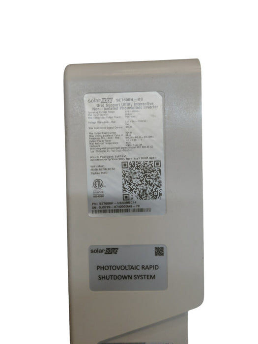 Solaredge SE7600H-US | Photovoltaic Inverter | P/N: SE7600H-USS3BBC14