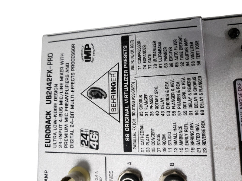 Behringer Eurorack UB2442FX-Pro 24 Bit Multi-FX Processor Line Mixer