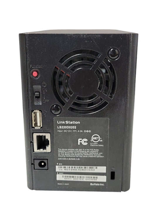 Buffalo LinkStation LS220D0202 2-Bay NAS with 2x HDD Trays, READ Q_