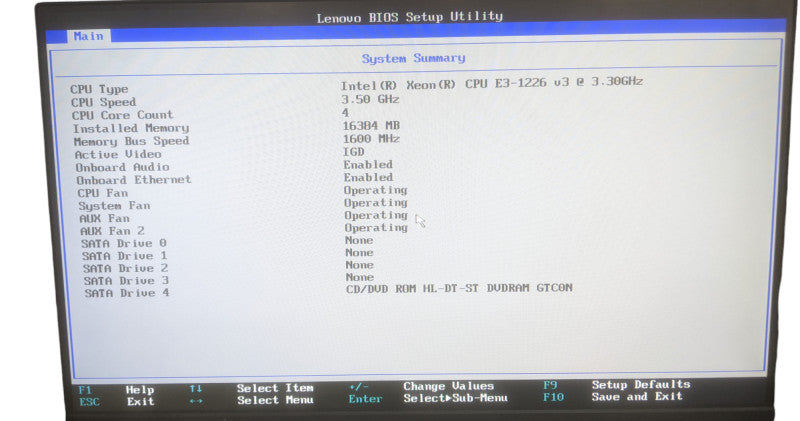 Lenovo ThinkServer TS140 | Xeon E3-1226 v3 | 16GB DDR3 | No HDD