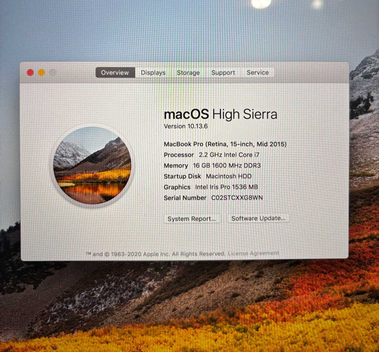 Apple MacBook Pro Retina 15-inch Mid 2015 i7-4770HQ 16GB 256SSD READ!