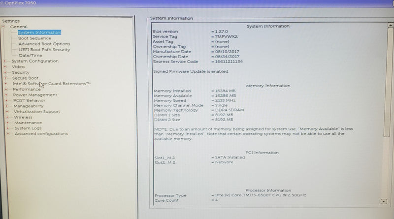 Dell OptiPlex 7050 Micro i5-6500T| 16GB RAM|120GB SSD