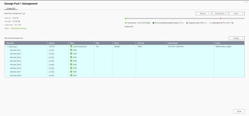 QNAP TS-870U-RP, 8-Bay Network Attached Storage 24TB (8x 3TB 3.5" HDDs)
