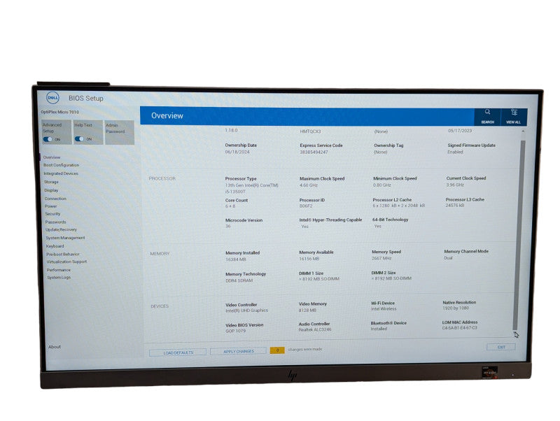 OptiPlex Micro 7010 13th Gen Intel i5-13500T @ 4.60Ghz 16GB RAM & 512GB NVMe  -