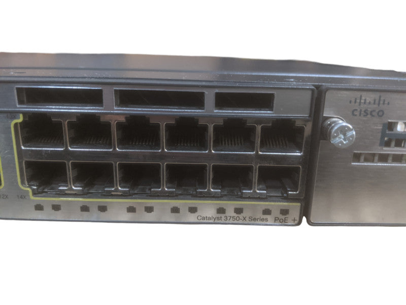 Cisco WS-C3750X-24P-S V05 24 Port Gigabit PoE+ Managed Switch, 2x 715 WAC PSU