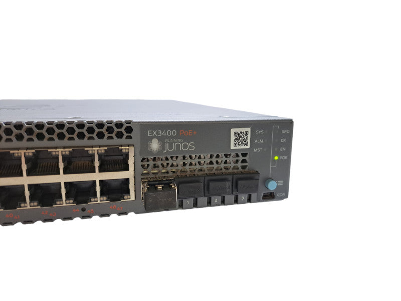 JUNIPER EX3400-48P | 48x 1G PoE+, 4x 10G SFP+, 2x 40G QSFP+ Network Switch
