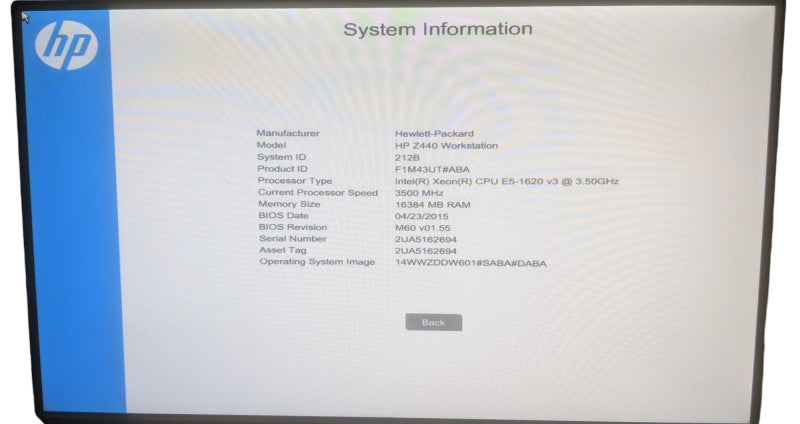 HP Z440 Workstation | Xeon E5-1620 v3 | 16GB DDR4 | No HDD