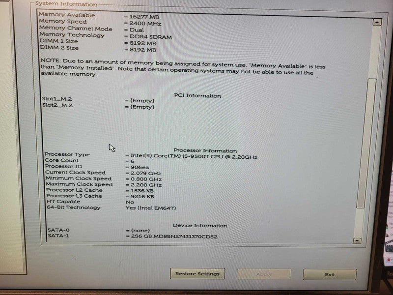 Dell OptiPlex 3070 USFF | i5-9500T @ 2.20GHz 6C, 16GB DDR4, 256GB NVme $