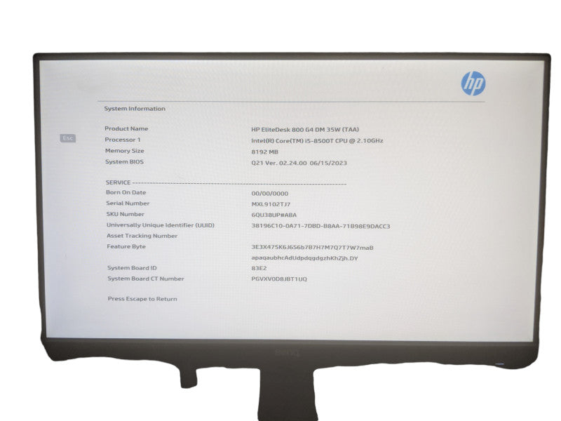 HP EliteDesk 800 G4 USFF | Core i5-8500T | 8GB DDR4 | 256GB NVMe, WiFi