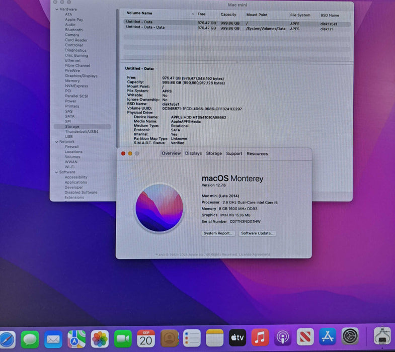 Apple Mac Mini Late 2014 (A1347) | i5-4278U 2.60GHz| 8GB DDR3 | 1TB HDD