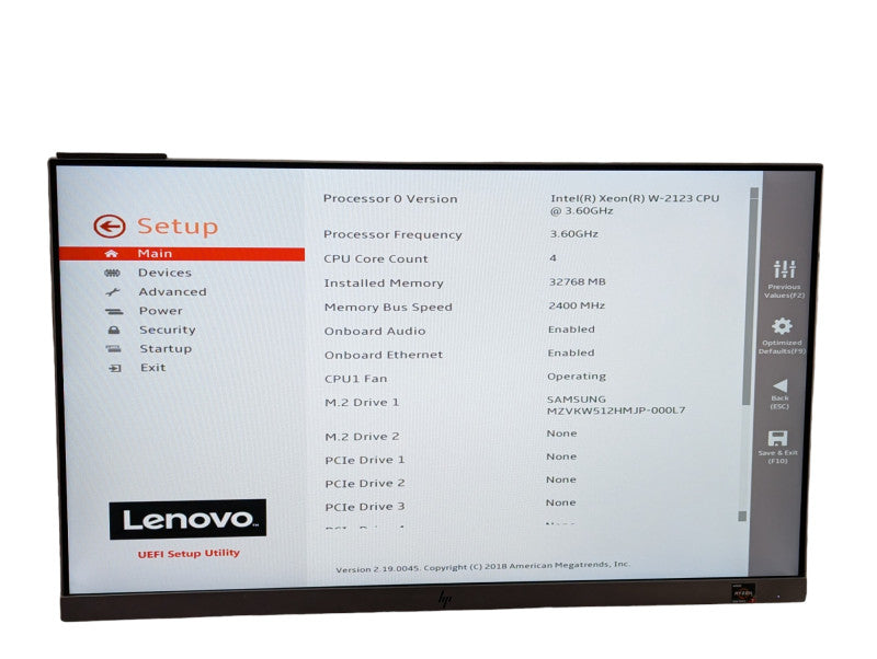 Lenovo ThinkStation P520c Intel Xeon W-2123 @ 3.60Ghz 32GB RAM 512GB NVMe  -