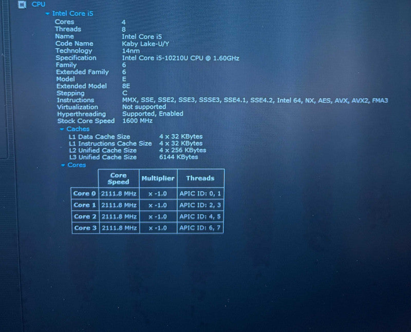 Dell Latitude 3510 Intel Core i5-10210U@1.6GHz 16GB DDR4 RAM 512GB SSD Q Lap200