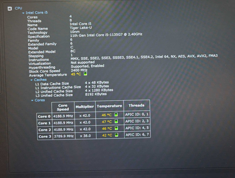 Dell Latitude 5420 i5-1135G7@2.4GHz 16GB 256GB SSD No Power Adapter READ!  Lap200
