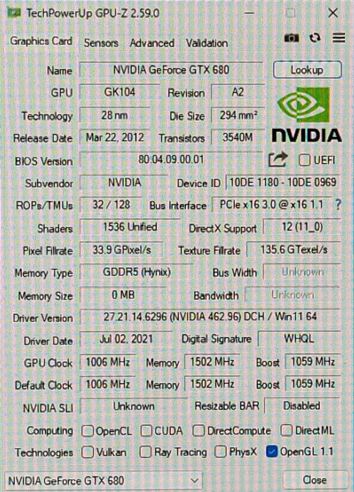 Zotac GeForce GTX 680 2GB DDR5 PCIe DP HDMI DVI-I DVI-D Graphics Video Card