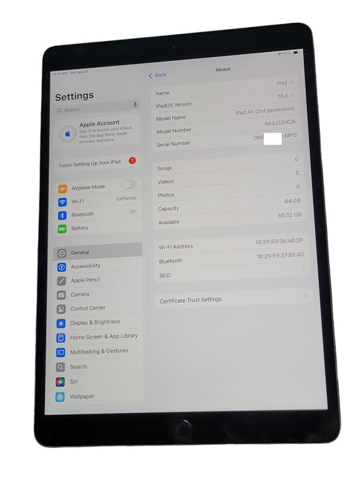 Apple iPad Air 3rd Gen 64GB WiFi A2152 Q_